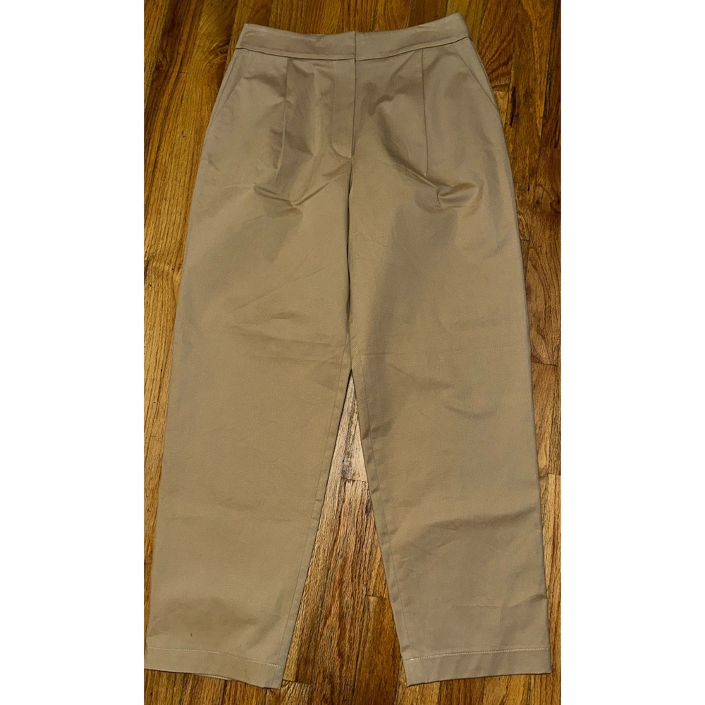 Anthropologie Exquise Pants Rolled Hem Women's S‎ Beige Pleated Trouser